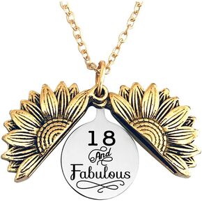 YALLNASL Birthday Gifts Necklaces for Women 13 18 40 60 and Fabulous Sunflower Necklace for BFF 13th 18th 40th 60th Birthday Gift for Her Happy Birthday Present