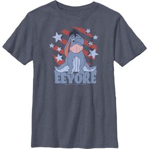 Disney Winnie The Pooh Eeyore Spangled Boy's Heather Crew Tee