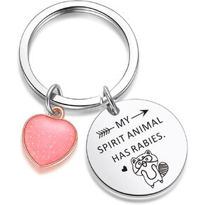 ZNOSVEI Raccoon Owner Keychain Spirit Animal Keychain Grandson Jewelry Raccoon Tail Keychain
