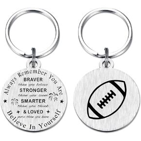 SOUSYOKYO Football Gifts for Women Men, Meaningful Football Birthday Keychain Teen Boy, Small Football Themed Stuff for Football Player Christmas