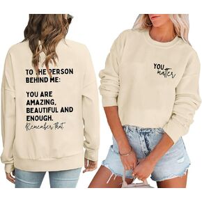 COLORFUL BLING You Matter Sweatshirt Women Inspirational Positiven Mental Health Casual Pullover Top Letter Print Shirt