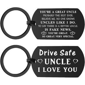 Best Uncle Keychain - Drive Safe Uncle I Love You - Funny Uncle Birthday Gifts, Christmas