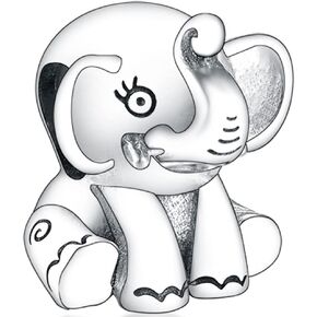 Ellie the Elephant Charm Fit Women Bracelet Necklaces Fashion Gifts 925 Sterling Silver DIY Jewelry