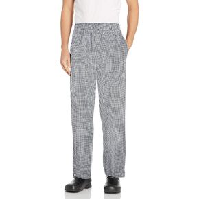Traditional Elastic Waist Cook Chef Pants with Pockets