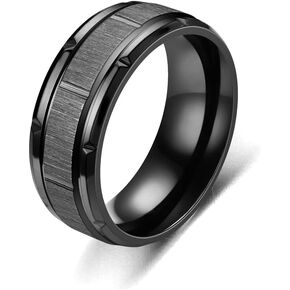 Xusamss Fashion Stainless Steel Line Band Ring
