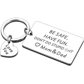 Valentines Day Gifts for Daughter Son Teens Dont Do Stupid Keychains for Daughter Son from Mom Dad Funny Keychains for Daughter Son Stepdaughter Stepson from Mom Dad Funny Sweetest Day Birthday Gifts in Kuwait