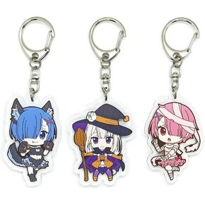 Inc. - Set of 3 Re ZERO Acrylic Keychain Rem, Ram, Emilia v4