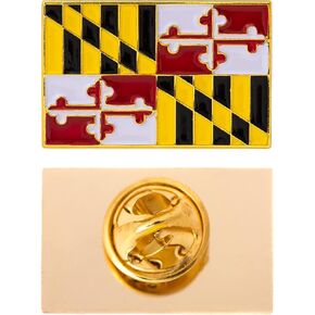 Desert Cactus Maryland State Rectangle Flag Lapel Pin Enamel Made of Metal Souvenir Hat Men Women Patriotic (Rectangle Pin)