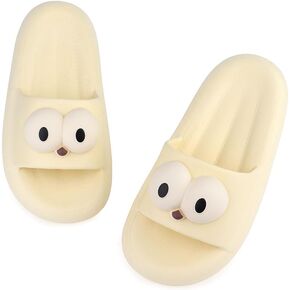 FLY FEI Men's and Women's Big eyes Slides |Household Shower Sandals and Slippers| Indoor and Outdoor Slippers|Super Comfy|Lightweight|Non-slip|Easy to Clean