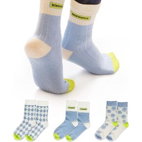 SOXSWELL Grip Socks Women Pilates Yoga Socks Non Slip Barre Dance Hospital Running Cute Cotton Ankle Slipper Sock 3 Pairs