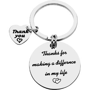 Teacher Keychain Thanksgiving Day Gifts Appreciation Gifts Thanks for Making Difference in My Life Keyring Thank You Gifts for Teacher Mentor Christmas Birthday Graduation Gifts Jewelry