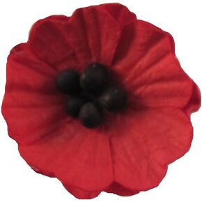 Small Paper Red Poppy Lapel Pin Flower Boutonniere Wedding Everyday