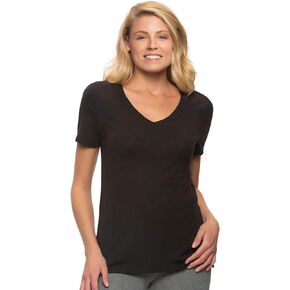 Felina Slub Jersey V Neck Womens Tshirts Women Tees, V Neck Short Sleeve Tops, Perfect Everyday Cotton Tee