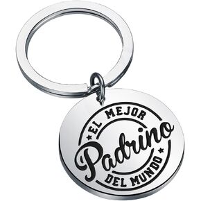 ENSIANTH Godfather Gift El Mejor Padrino Del Mundo Keychain Mi Padrino Es Mi Heroe Gift Father's Day Gift Best Godfather Ever