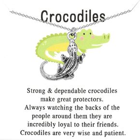 bobauna Crocodile Pendant Necklace Alligator Jewelry Reptile Themed Gift For Gator Lover