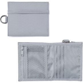 MUJI-Japan Travel Purse - Compact Bifold Wallet with Card, Coin, and Cash Storage - Slim Polyester Travel Wallet - Light and Durable (Black)