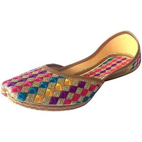 Women's Phulkari Punjabi Jutti Khussa Shoes Ethnic Shoes Rajasthani Mojari