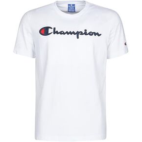 Champion Script SS Boys Active Shirts & Tees Size M, Color: White/Navy