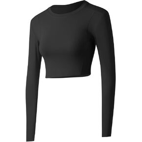 قمصان رياضية نسائية من Gacaky بأكمام طويلة بدون خياطة للتمرينات واليوجا مع فتحة إبهام in Kuwait