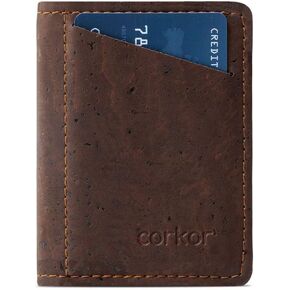Cork RFID Slim Wallet – Men’s Wallet - RFID Blocking - Vegan Leather – Cruelty Free – Eco Friendly - Black