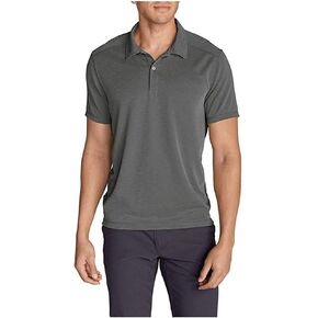 Eddie Bauer Men's Contour Performance Slub Polo Shirt (Dk Smoke (Grey), XX-Large)