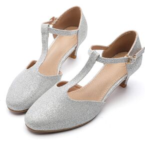 kkdom Women's Closed Toe T-Strap Low Heel Mary Jane Pumps Wedding Dress Shoes