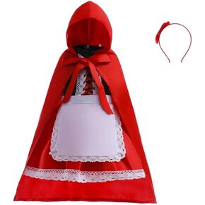 Dressy Daisy Little Red Riding Hood Fancy Dress Up Costume Set with Cloak Cape for Toddler Little Girls Size 2T to 10