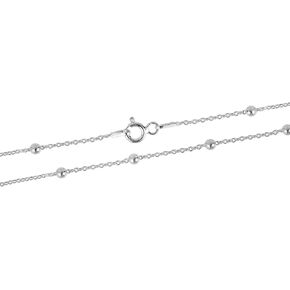 AeraVida Satellite 1mm Cable Chain .925 Sterling Silver Beaded Necklace 20-inch | Versatile Silver Necklace for Women | Simple Jewelry Gift