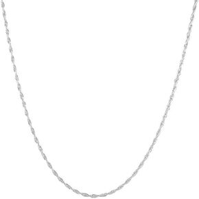 Sterling Silver 1.4MM Adjustable Braided twist Rope Chain for Women- Adjustable Necklace in 3 colors