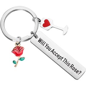 BLEOUK Show Inspired Gift Will You Accept This Rose Keychain for The Fans