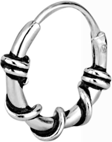 Forbidden Body Jewelry Sterling Silver Hypoallergenic 3/8 Braided Design Cartilage Hoop Earring (Sold Individually) in Saudi Arabia