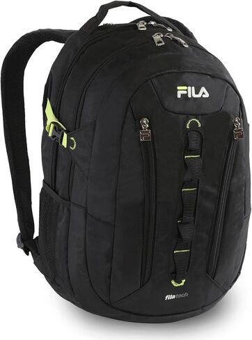 Fila Vertex Tablet and Laptop Backpack, Black/NEON, One Size in Saudi Arabia