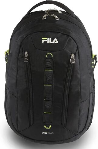 Fila Vertex Tablet and Laptop Backpack, Black/NEON, One Size in Saudi Arabia