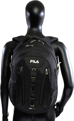 Fila Vertex Tablet and Laptop Backpack, Black/NEON, One Size in Saudi Arabia