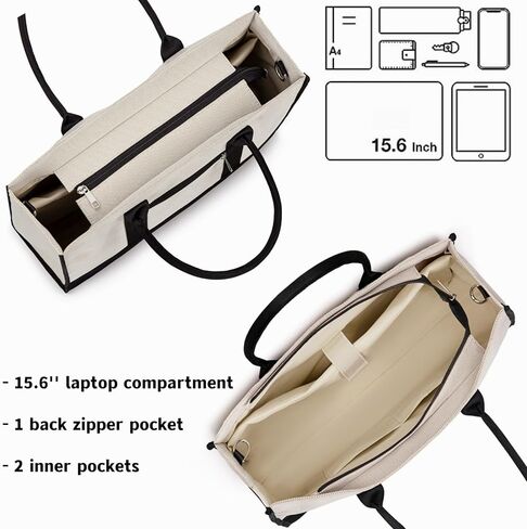 LOIDOU Laptop Tote Bag for Women 15.6 inch Work Tote Bag Computer Bag Large Capacity Teacher Handbag Shoulder Bag in Kuwait