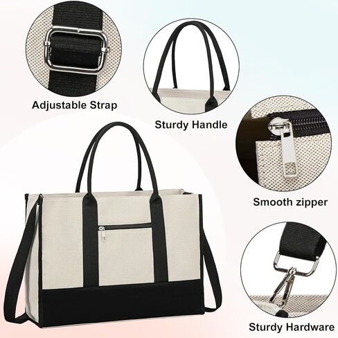 LOIDOU Laptop Tote Bag for Women 15.6 inch Work Tote Bag Computer Bag Large Capacity Teacher Handbag Shoulder Bag in Kuwait