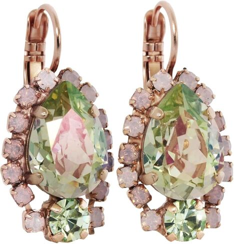 أقراط روز جولدتون على شكل دمعة فسيفساء كريستالية محيطة، بينا كولادا "متعدد الألوان قزحي الألوان 1259/1 1063mr in Kuwait