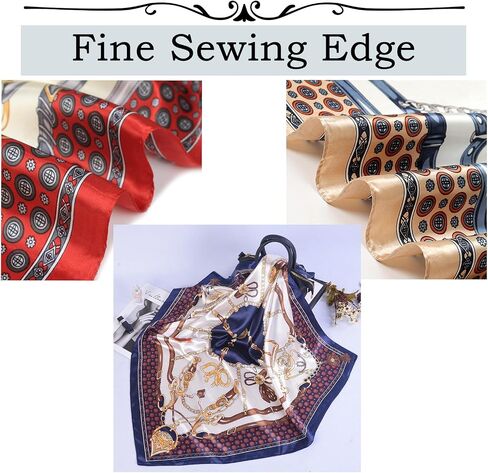 WUZININGLE 35"×35" Silk Like Head Scarf, 2/3 Pcs Large Silk Feeling Neck Scarf, Like Silk Scarf for Hair Wrapping at Night in Kuwait