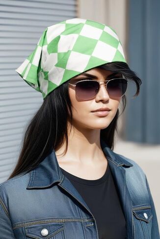 INAINI Large Oversized Bandana Checkered Scarf Women Men Headband Handkerchief Extra 27x 68cm in Saudi Arabia