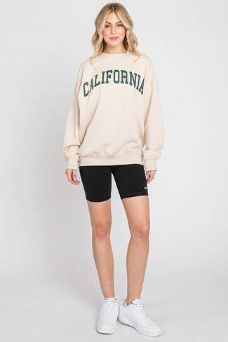 Urban Look Womens Loose Fit California and Los Angeles Fleece Sweatshirts in Saudi Arabia