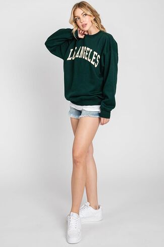 Urban Look Womens Loose Fit California and Los Angeles Fleece Sweatshirts in Saudi Arabia