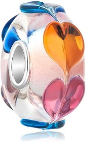 ARTCHARM Glass Charm 925 Sterling Silver Core Glodfish Flower Glass Charms Valentine's Day Gift for Lovers/Friends/Mothers/Travelers in Saudi Arabia