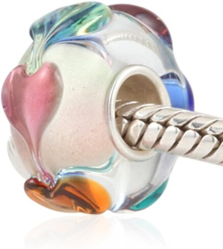 ARTCHARM Glass Charm 925 Sterling Silver Core Glodfish Flower Glass Charms Valentine's Day Gift for Lovers/Friends/Mothers/Travelers in Saudi Arabia