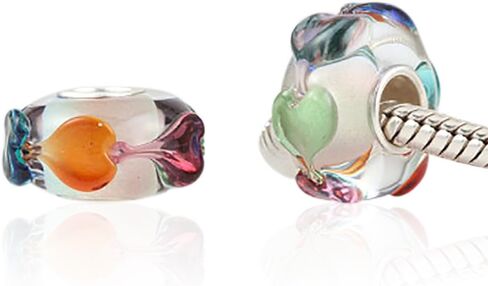 ARTCHARM Glass Charm 925 Sterling Silver Core Glodfish Flower Glass Charms Valentine's Day Gift for Lovers/Friends/Mothers/Travelers in Saudi Arabia