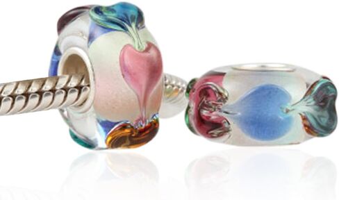 ARTCHARM Glass Charm 925 Sterling Silver Core Glodfish Flower Glass Charms Valentine's Day Gift for Lovers/Friends/Mothers/Travelers in Saudi Arabia