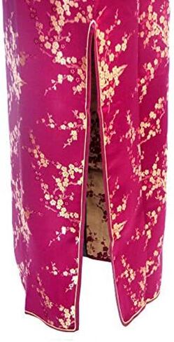 Women's VTG Navy Blue Floral Long Chinese Prom Dress Cheongsam Size in Saudi Arabia