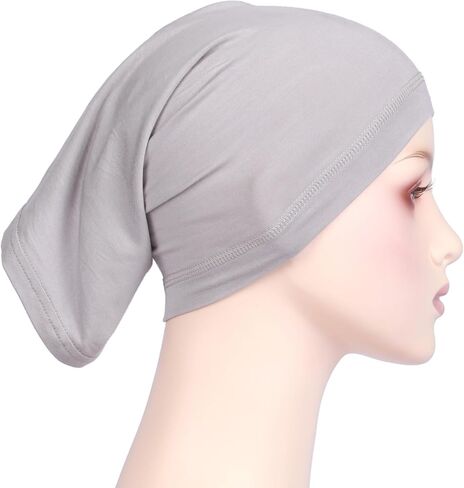 مجموعة EAHAUCIR مكونة من 4 قطع من وشاح الرأس الإسلامي، لون خالص، قبعة صغيرة ناعمة وخفيفة الوزن من القطن القابل للتمدد على الموضة النسائية in Saudi Arabia