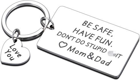 Valentines Day Gifts for Daughter Son Teens Dont Do Stupid Keychains for Daughter Son from Mom Dad Funny Keychains for Daughter Son Stepdaughter Stepson from Mom Dad Funny Sweetest Day Birthday Gifts in Kuwait