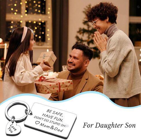 Valentines Day Gifts for Daughter Son Teens Dont Do Stupid Keychains for Daughter Son from Mom Dad Funny Keychains for Daughter Son Stepdaughter Stepson from Mom Dad Funny Sweetest Day Birthday Gifts in Kuwait