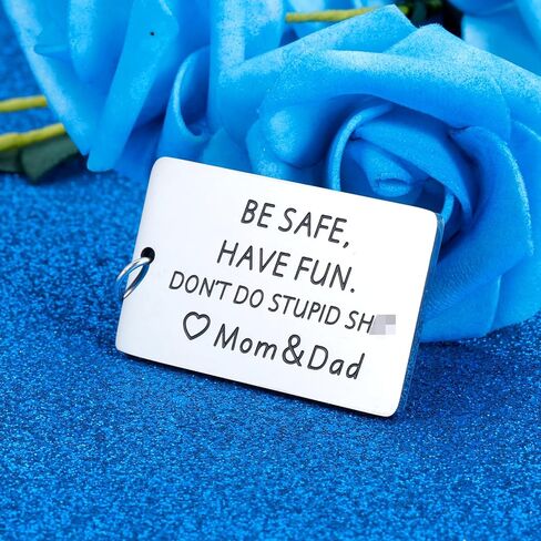 Valentines Day Gifts for Daughter Son Teens Dont Do Stupid Keychains for Daughter Son from Mom Dad Funny Keychains for Daughter Son Stepdaughter Stepson from Mom Dad Funny Sweetest Day Birthday Gifts in Kuwait
